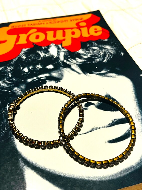 Vintage Classy Rhinestone Gem Bangle Bracelet Ret… - image 2