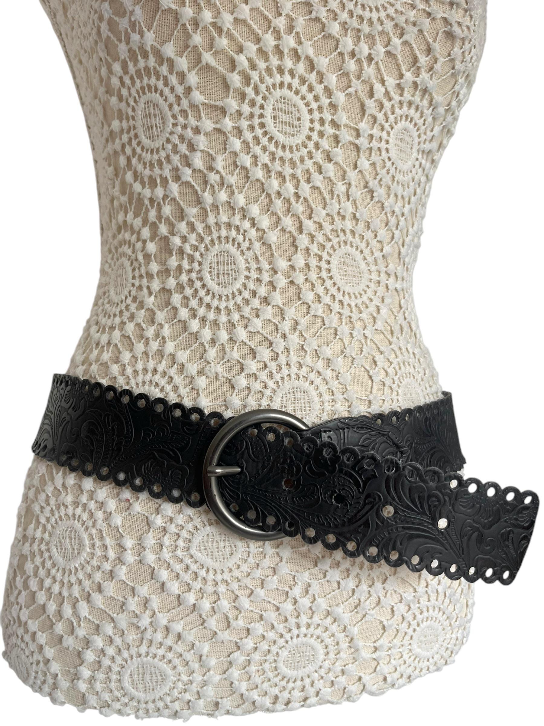 Vintage Black Beaded Wrap Belt with Paisley Design | Size S Beaded Hand Embroidered Belt Lillian Vermon One Size Fits  main image 4