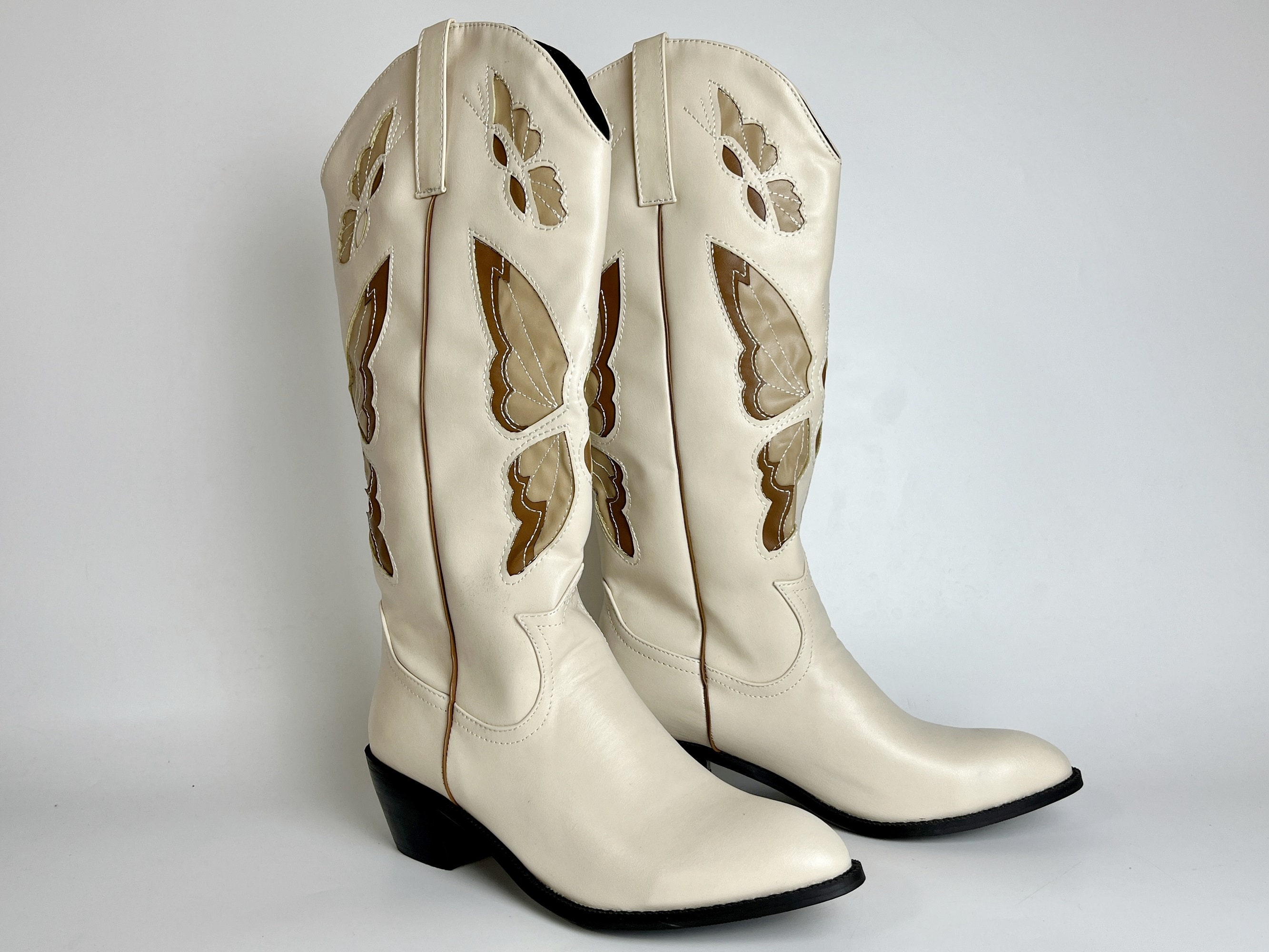 LAURMOSA Cowboystiefel Mädchen - Bestickte Westernstiefel Mit Reißverschluss