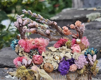 Lichen Fairy Couch: Reclaimed Woodland Twig & Moss Miniature