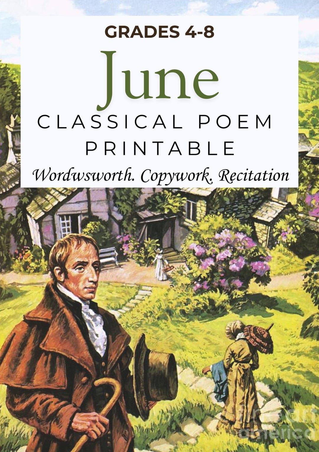 June Classical Poem Printable – Wordsworth’s “solitary Reaper” (digital ...
