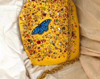 Handmade Purse | Snap Clasp | Embroidered Purse Bag | Beaded Purse Bag | Large Honeycomb purse