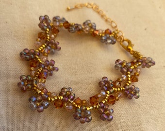 Handmade beaded bracelet | Seed beads | Autumn bracelet | Charm bracelet | 'AVERY' bracelet