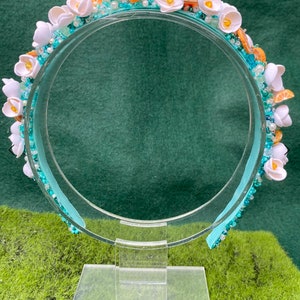 ORANGE BLOSSOM headband Beaded headband Formal accessories Bridesmaid accessories Flower girl accessories zdjęcie 1