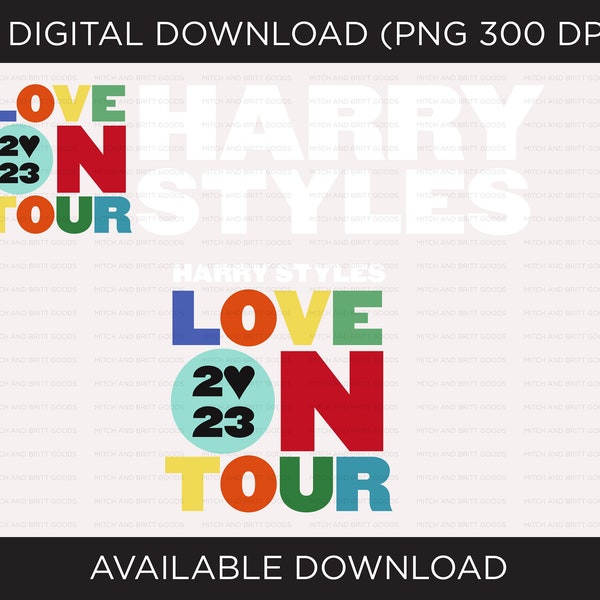 Love On Tour alternativo 2023 PNG + SVG Harry Styles Love On Tour Póster SVG Harry Styles Png HSLOT23 Bolsa de tela