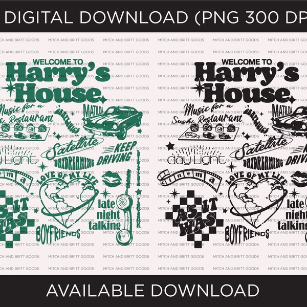 Harry's House SVG, Harry Styles Ai, Harry's House PNG Harry Style Merch, Descarga digital, Love On Tour 2022, Harry's House Track List PNG