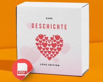 Valentinstag  Geschenk für Partner &quot;Eure Geschichte&quot; der gemeinsamen Liebe und romantisch, personalisiert