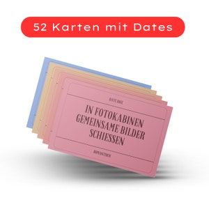 Date Ideas 2023 / 52 Cards to Print / Colourful, Outdoors, Romantic, Eating, Drinking