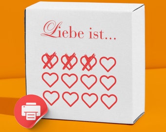 Valentinstag Liebeskalender, Romantischer Kalender mit Herzsymbol, Kalender für Partner, Valentinstag Geschenk für Paare
