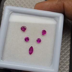 Naturlig Madagaskar Rubin Set, Facetterad Lös Rosa Rubin Ädelstenar För Smycken