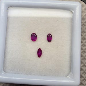 Natural Madagascar Ruby Gemstone Set, Faceted Oval & Marquise Cut Loose Rubies For Jewelry
