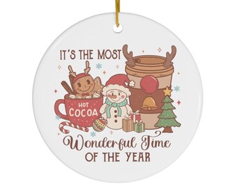 Most Wonderful Time Christmas Ornament, Retro Christmas Ornament, Christmas Boho Ornament, Tis the Season Ornament, Lyrics Ornament.