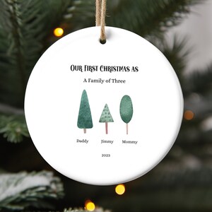 First Christmas Ornament, Family of 3 Ornament, Personalized Family Ornament, Custom Family Christmas Ornament, Christmas Family Keepsake.