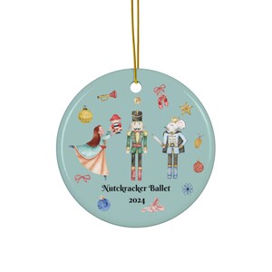 Nutcracker Ballet Christmas Ornament, Winter Scenery, Christmas Keepsake, Nutcracker Ballet Gift, Heirloom Keepsake, Bauble Present.