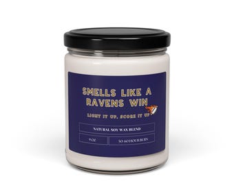 Ravens Win Scented Soy Candle, Football Fan Gift