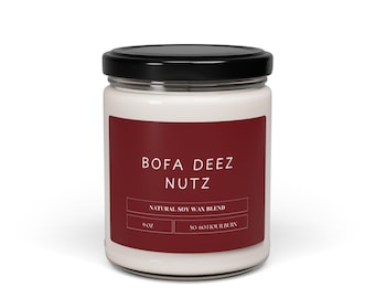 BOFA DEEZ NUTS Scented Soy Funny Candle, 9oz Glass Jar 50-60 Hours Clean Burn