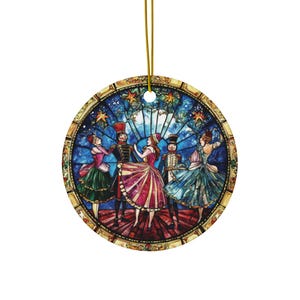 Stained Glass Style Nutcracker Ballet Christmas Ornament #6, Art, Christmas Keepsake, Nutcracker Gift, Heirloom Keepsake, Bauble Present.