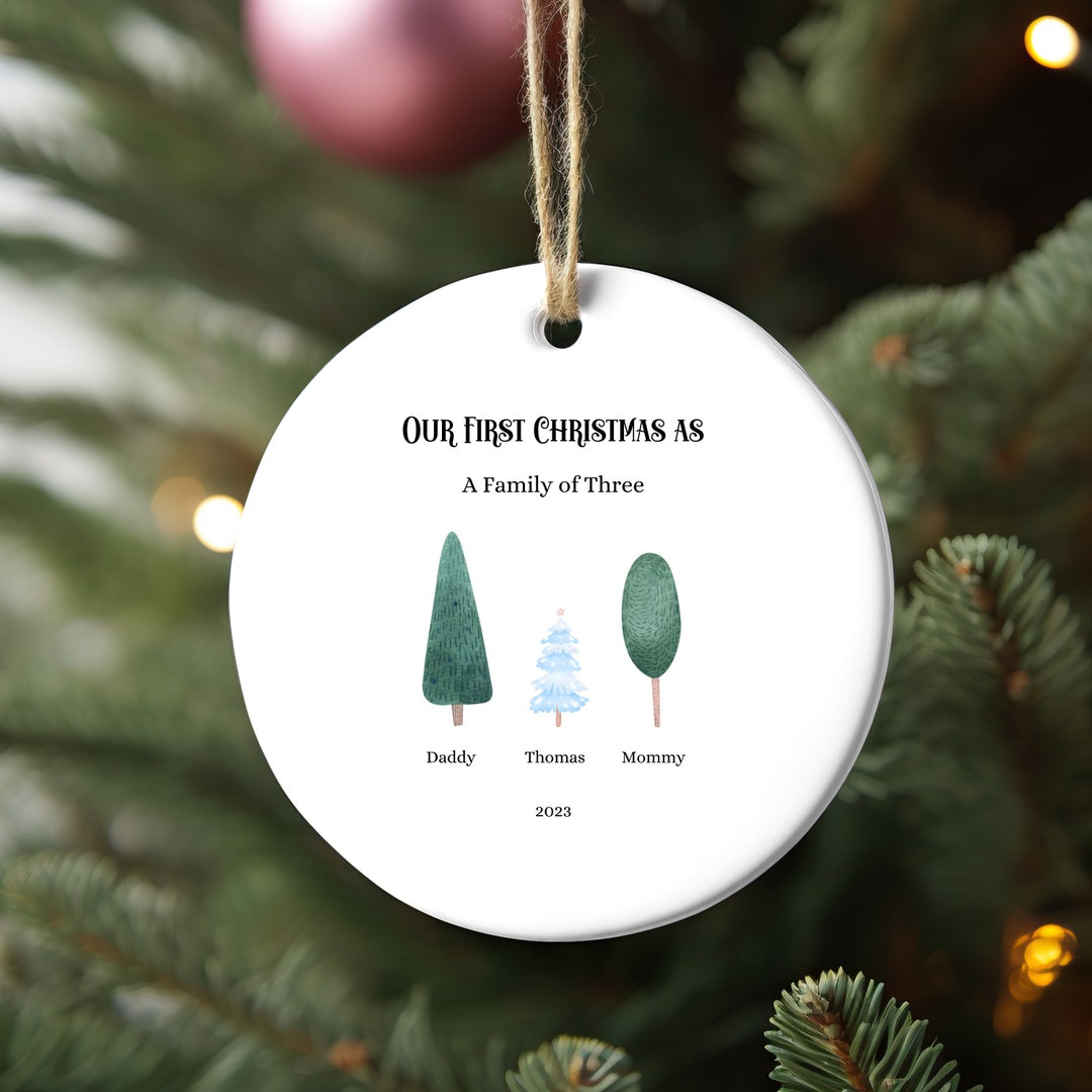 First Christmas Ornament, Family of 3 Ornament, Personalized Family