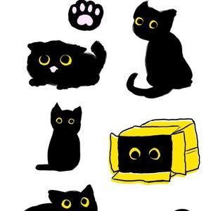 black cats sticker sheet