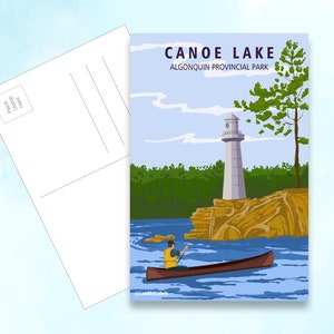 Carte postale Algonquin, Canoe Lake, 4 x 6 po.