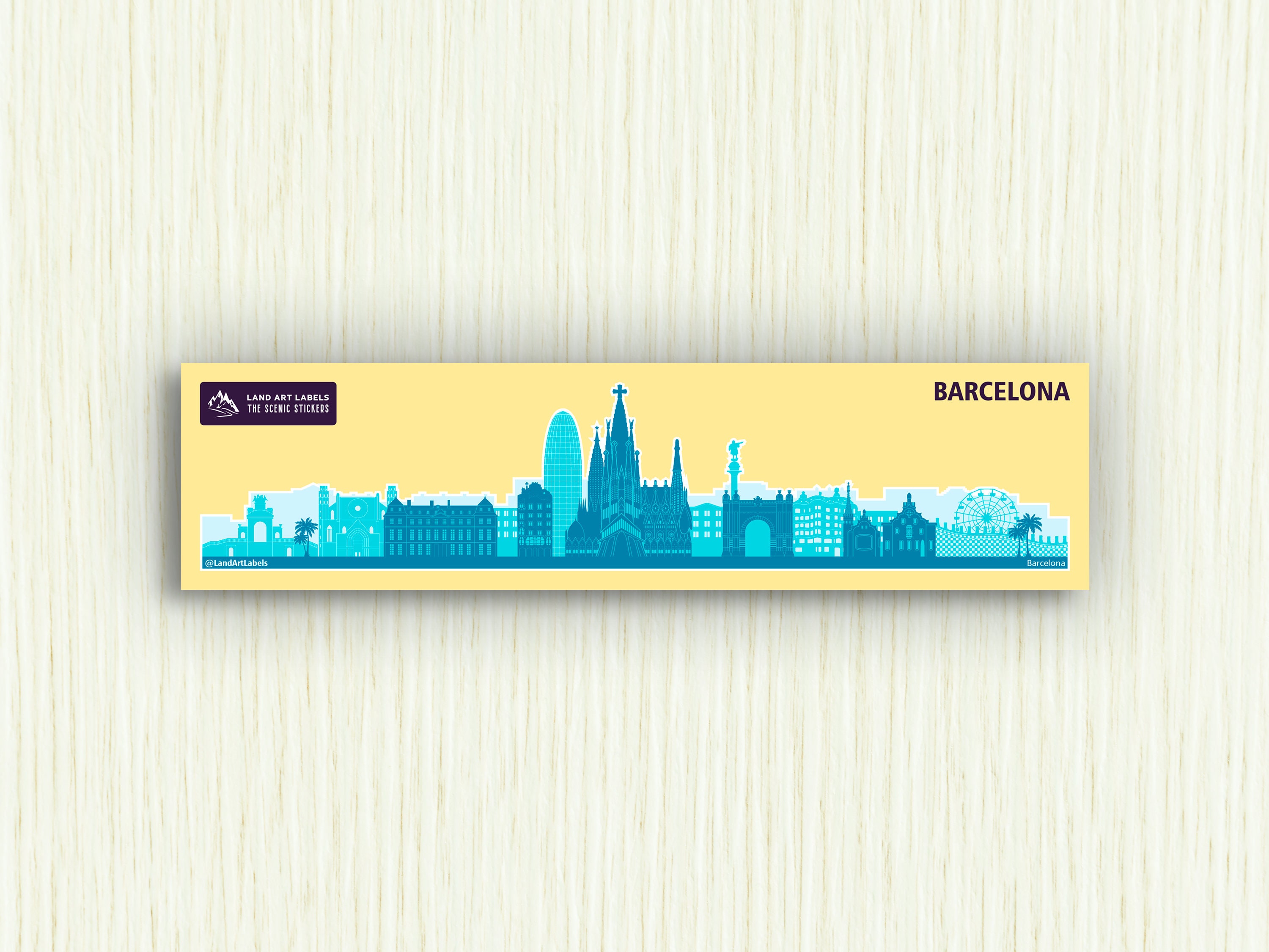 Adesivi Murali Skyline Barcellona personalizzato