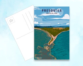 Park prowincjonalny Presqu'ile – widok z lotu ptaka, pocztówka 4" x 6"