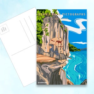Carte postale Agawa Rock Pictographs 4 x 6 po