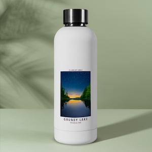 Parque provincial del lago Grundy: cielo nocturno, calcomanía para tarjeta de 2,75 x 4,25 pulgadas