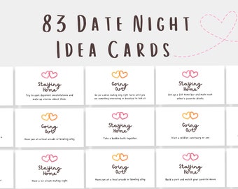 83 Paar Date Night Ideen Karten für Freund Freundin | Fun & Cute Weekly Paare Date Night Jar | Hochzeitstag Geschenke für Ihn Her