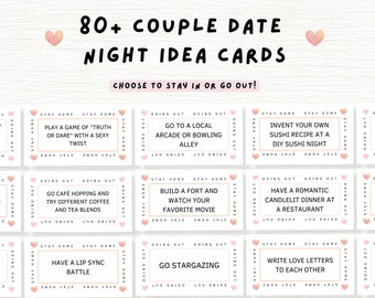 83 Couple Date Night Idea Cards | Printable Date Ideas & Relationship Games | Valentine's Day Gift