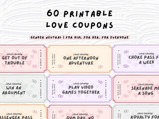18 Buoni Amore Romantici A Tema Acquerello Per Coppie - Regalo Per Lui O Lei, San Valentino, Anniversario