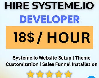 Huur een Systeme.io-ontwikkelaar in: website instellen, trechter bouwen, thema aanpassen en automatiseren | Betaalbaar | Snelle service