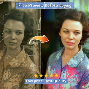 Professional Photo Restoration Bring Your Old Photos Back to Life! Remove Scratches Fix Old & Damaged Photos Get Vintage Image Enhancement