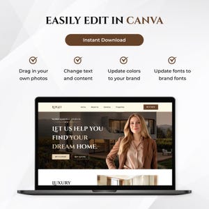 Real Estate Website Template Easly Edit In Canva