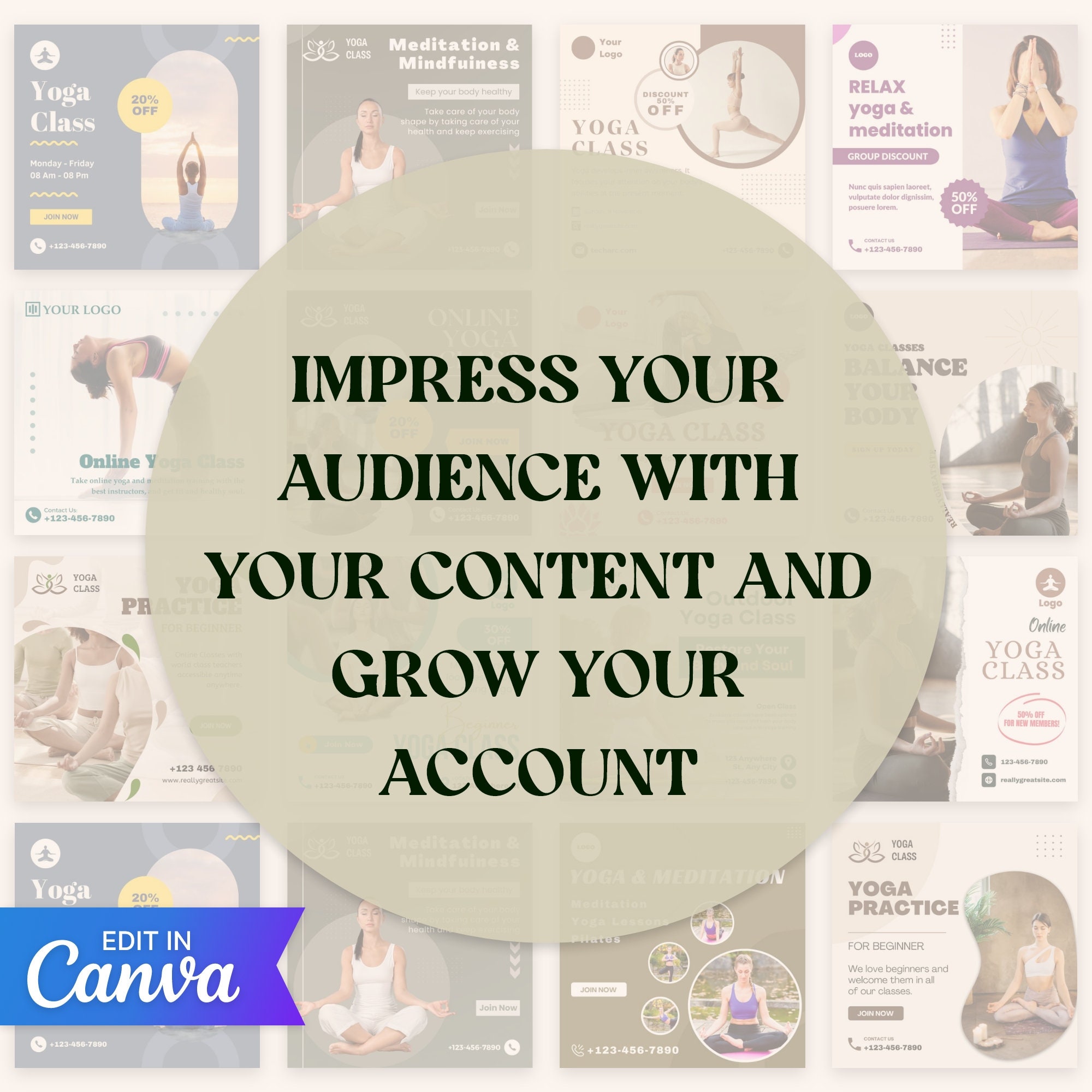 Yoga Facebook Ads Post Wellness Social Media Posts Yoga Facebook Yoga Facebook Ads Templates