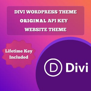 Pacote completo do tema Divi WordPress, design de site fácil com Divi, chave de API original, chave vitalícia, plugins WordPress, chave de API | Tema Divi