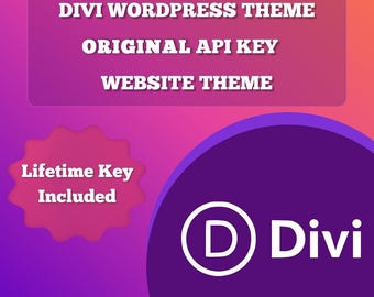 Paquete completo de tema Divi para WordPress, diseño de sitios web sencillo con Divi, clave API original, clave de por vida, complementos de WordPress, clave API / tema Divi
