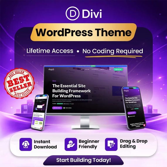 Divi WordPress Theme | Lifetime Access & Drag-and-Drop Divi Builder for Easy Website Design