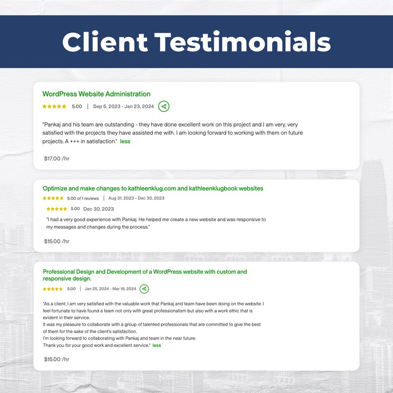 Custom Full-Stack Website Design & Development Client Testimonials