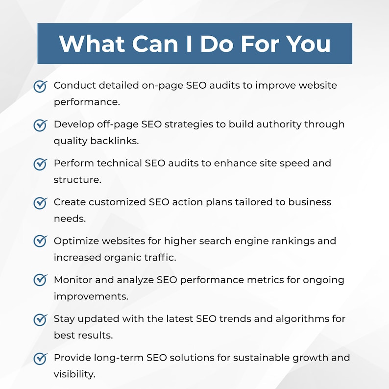 Professional Website SEO Audit Service What Can I Do For You