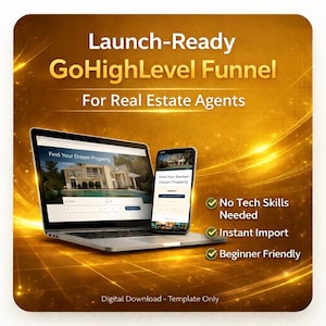 GoHighLevel Real Estate Funnel Template: Modern CRM Snapshot (Digital Download)