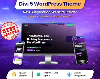 Download immediato del tema WordPress Divi 5 – Divi Builder Website Builder / Template e plugin WordPress / Elegant Themes Divi Pro