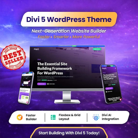 Divi 5 WordPress Theme Instant Download – Divi Builder Website Builder | WordPress Template & Plugin | Elegant Themes Divi Pro