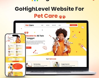 Modelo de site de serviço para animais de estimação GoHighLevel: Modern Vet & Animal Rescue (download digital)
