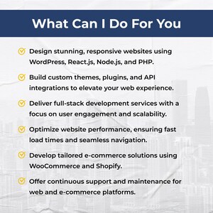 Custom Full-Stack Website Design & Development What Can I Do For You