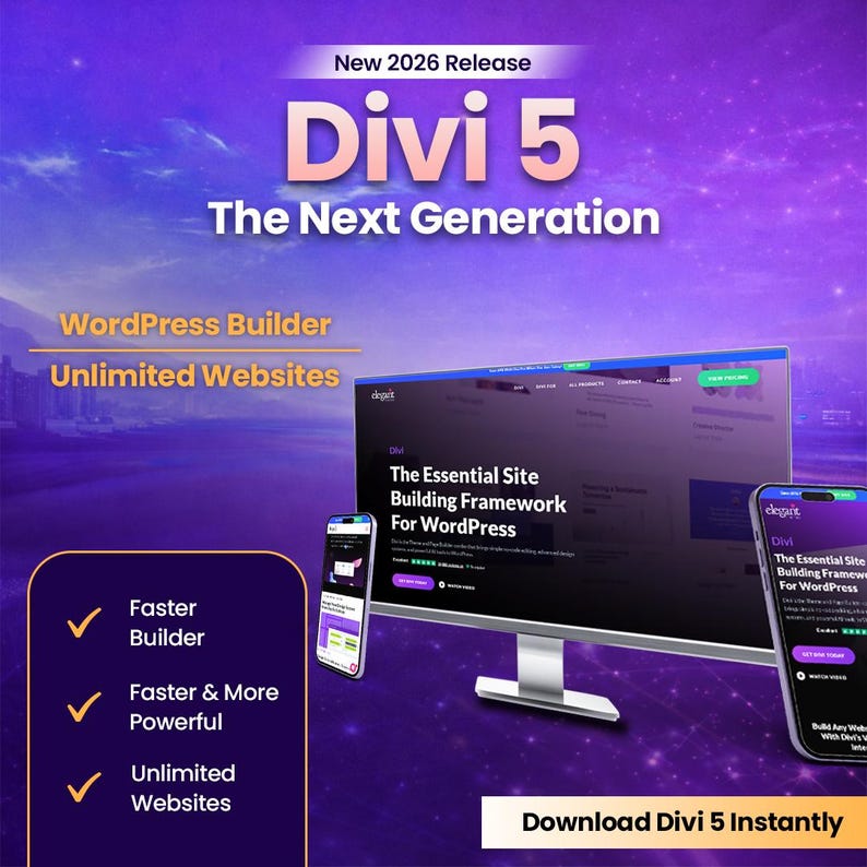 Descarga instantánea del tema Divi 5 para WordPress: Creador de sitios ...