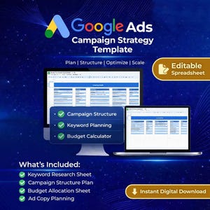 Planificador de Google Ads 2025: Investigación de palabras clave, seguimiento de presupuesto y descarga digital