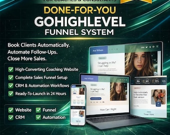 GoHighLevel Coaching Website Template | Custom Sales Funnel & CRM | Instant Download