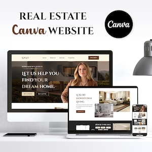 Real Estate Website Template - Real Estate Agent Website | Website design | Canva Website For Real Estate Agents & Businesses | Website