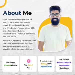 Custom Full-Stack Website Design & Development About Me